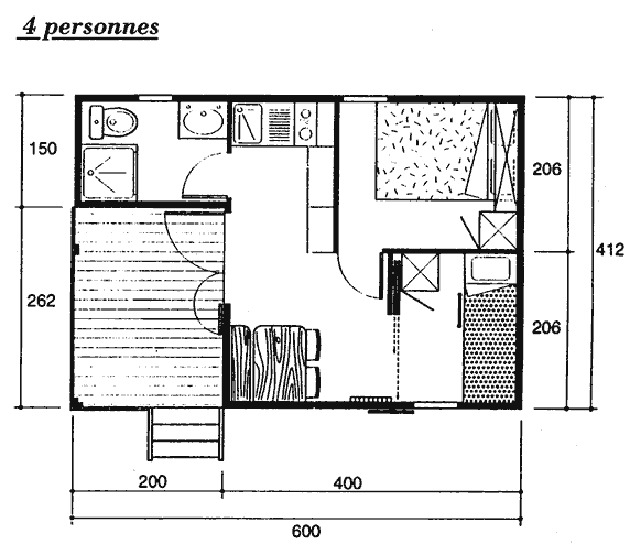 Chalet 4 personnes Camping Les Airelles, Baratier, Embrun, Serre-Ponçon, Les Orres, Hautes-Alpes, 05.