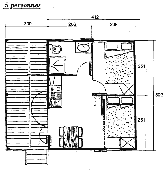 Chalet 5 personnes Camping Les Airelles, Baratier, Embrun, Serre-Ponçon, Les Orres, Hautes-Alpes, 05.
